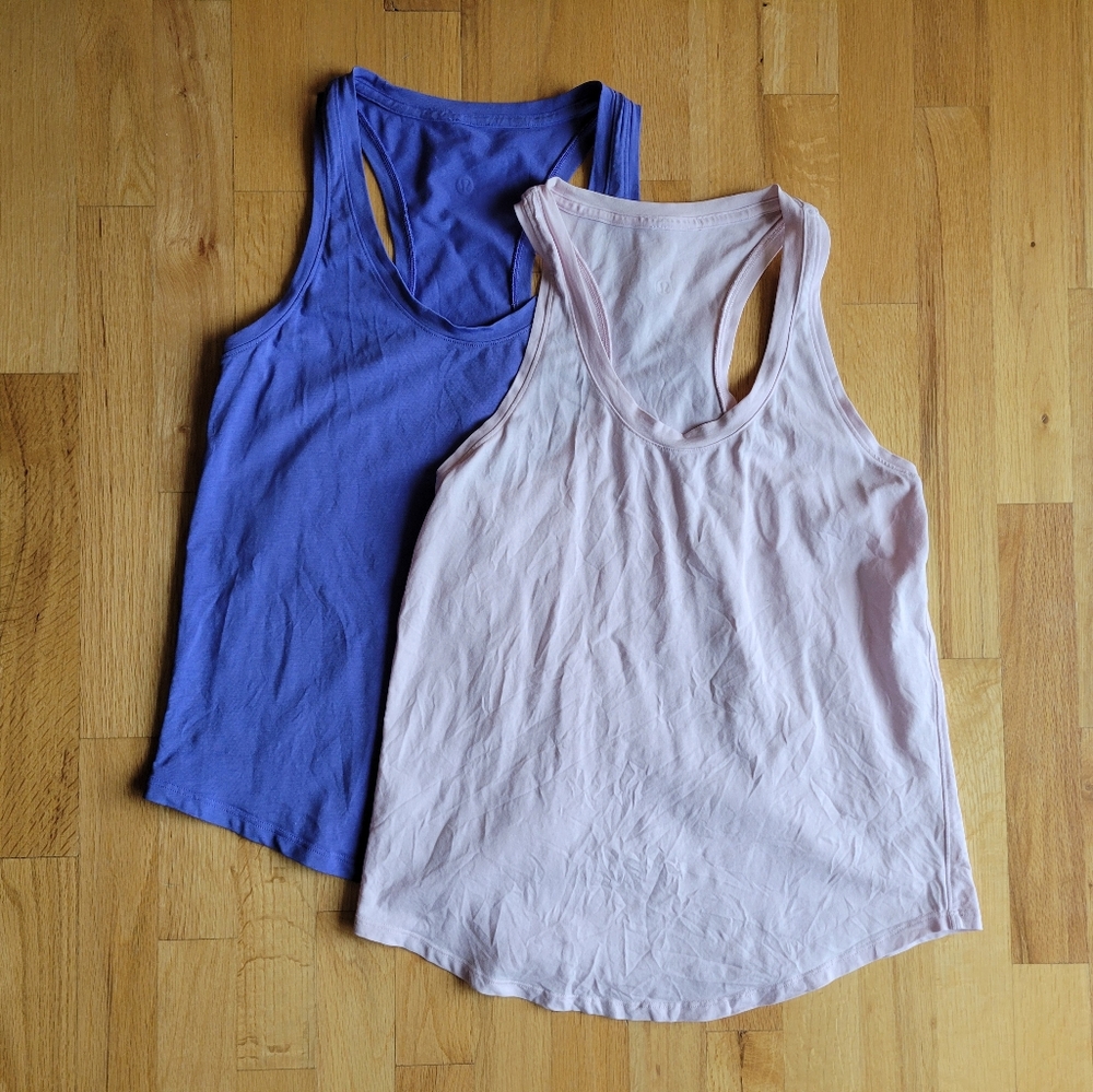 Lululemon Bundle Lot of (2) Cool Racerback Tank Top Athletic Pink Purple Sz 4